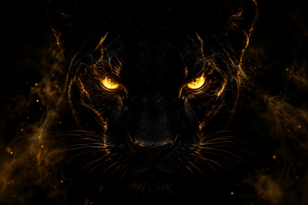 Aggressive Panther Eyes